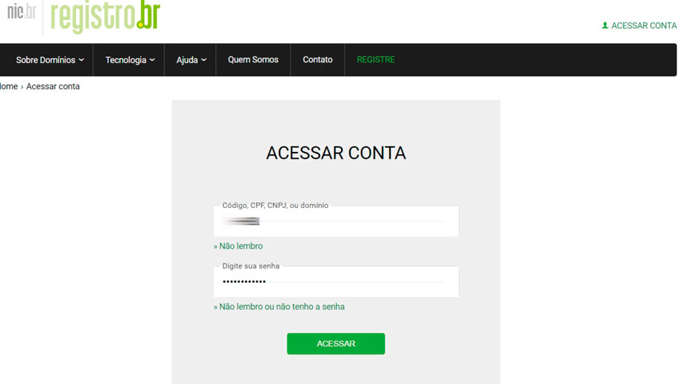 Login Registro.br | Criação de Sites Profissionais e Marketing Digital | Agência CSW